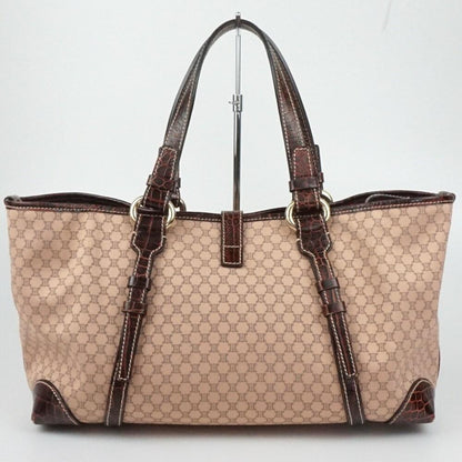 CELINE handbag Purse Macadam Canvas Leather Brown Women's Authentic Used