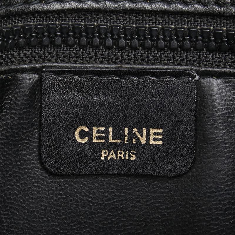 CELINE shoulder bag Purse Leather Black Brown Women's Authentic Used
