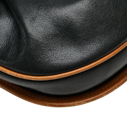 CELINE shoulder bag Purse Leather Black Brown Women's Authentic Used