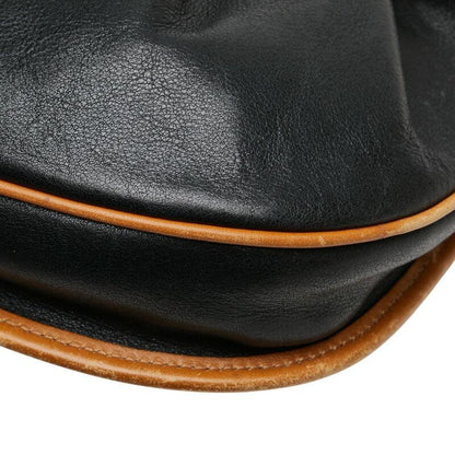 CELINE shoulder bag Purse Leather Black Brown Women's Authentic Used