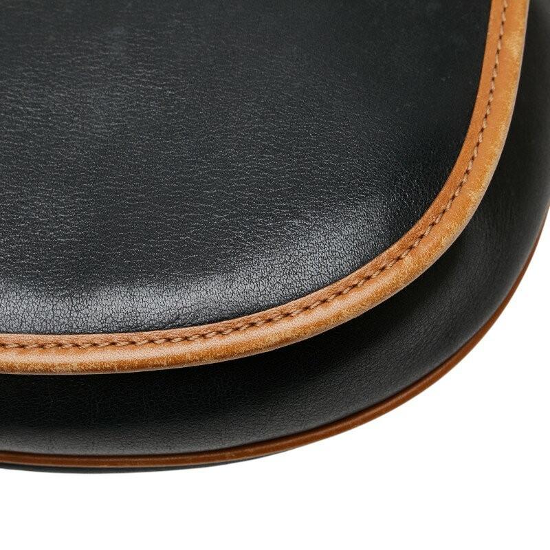 CELINE shoulder bag Purse Leather Black Brown Women's Authentic Used