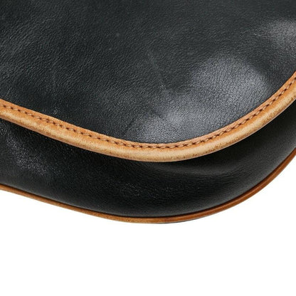 CELINE shoulder bag Purse Leather Black Brown Women's Authentic Used