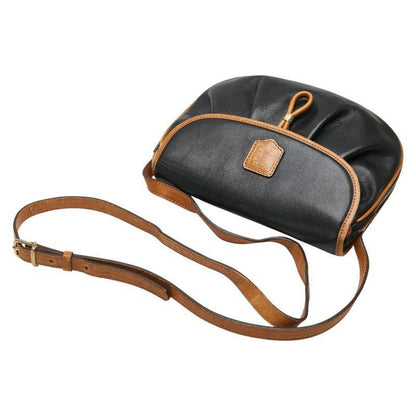 CELINE shoulder bag Purse Leather Black Brown Women's Authentic Used