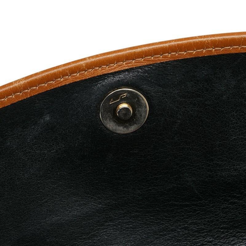 CELINE shoulder bag Purse Leather Black Brown Women's Authentic Used