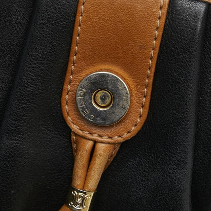 CELINE shoulder bag Purse Leather Black Brown Women's Authentic Used