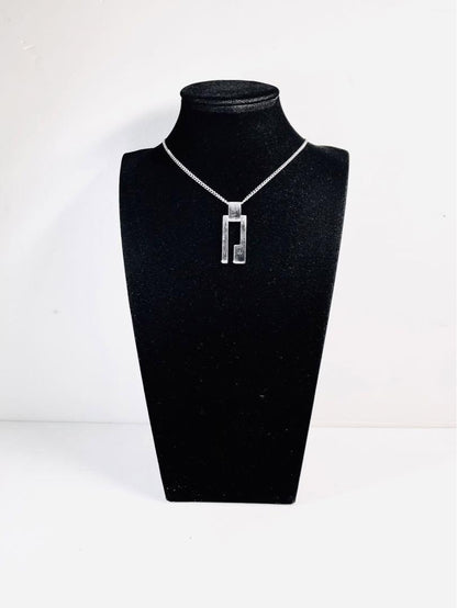 GUCCI Necklace Pendant Smart G logo Silver 925 Unisex Accessory Authentic