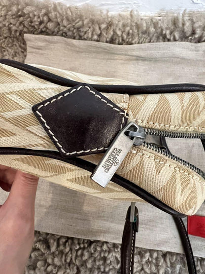 Valentino Small Shoulder Bag Purse Beige Authentic
