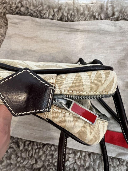 Valentino Small Shoulder Bag Purse Beige Authentic