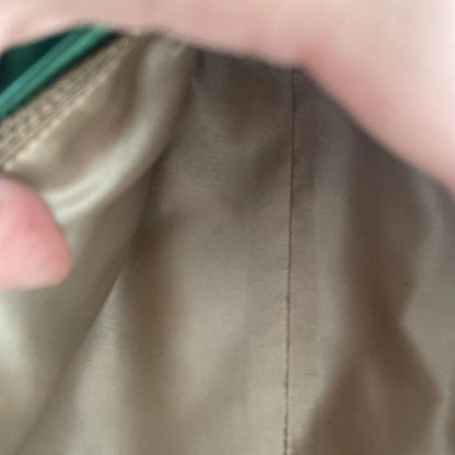 Valentino Garavani Hand Bag Tote Purse Boston Bag Satin Green Authentic