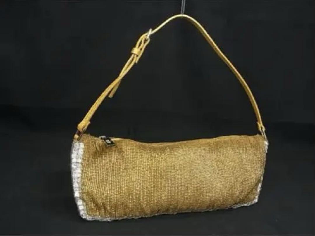 Valentino Hand Bag Tote Purse Gold Authentic