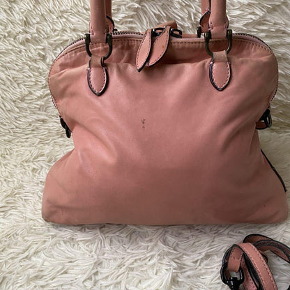 Valentino Garavani Hand Shoulder Bag Tote Purse 2way Leather Pink Authentic