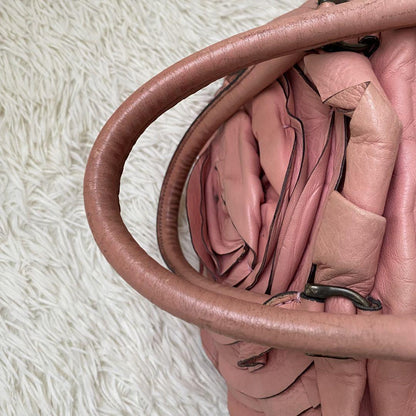 Valentino Garavani Hand Shoulder Bag Tote Purse 2way Leather Pink Authentic