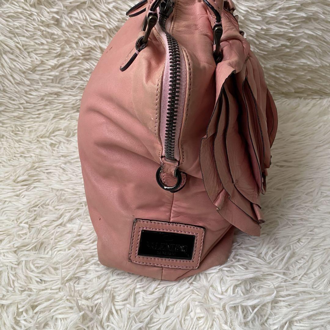 Valentino Garavani Hand Shoulder Bag Tote Purse 2way Leather Pink Authentic
