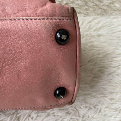 Valentino Garavani Hand Shoulder Bag Tote Purse 2way Leather Pink Authentic