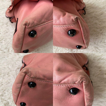 Valentino Garavani Hand Shoulder Bag Tote Purse 2way Leather Pink Authentic