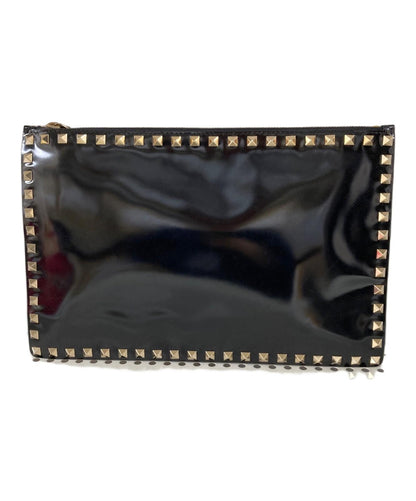 Valentino Clutch Bag Second Bag Rockstuds Black Authentic
