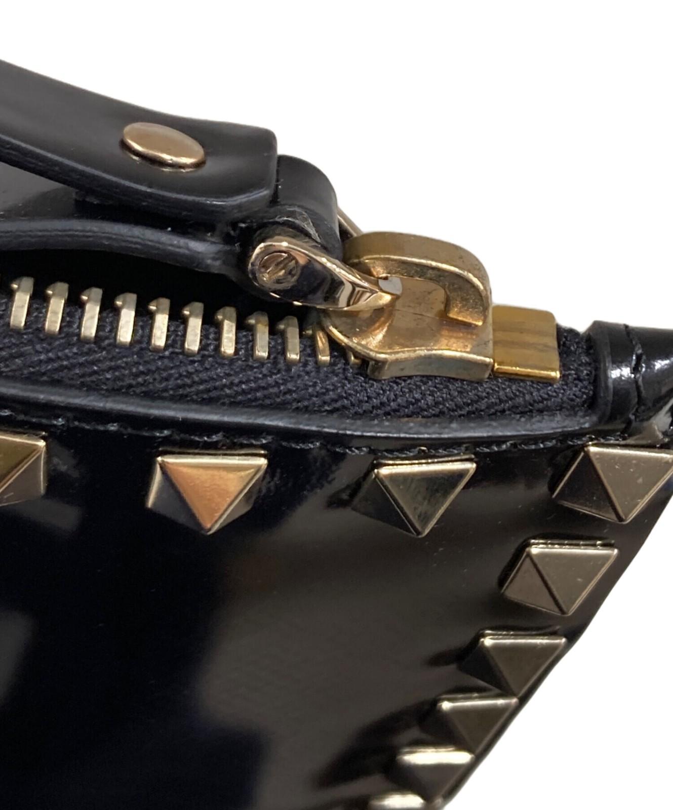 Valentino Clutch Bag Second Bag Rockstuds Black Authentic