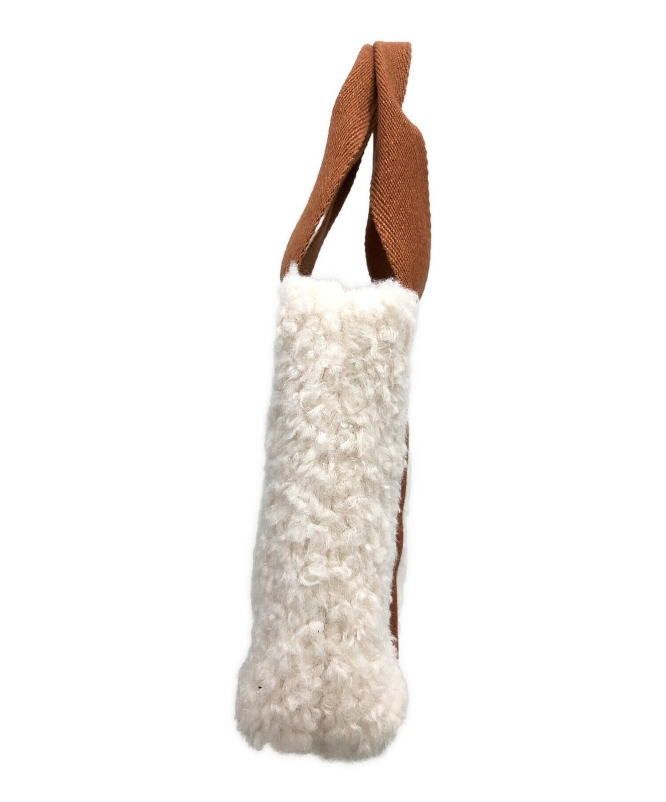 Chloe Hand Shoulder Bag Tote Purse 2way CHLOE KID Logo White Brown Authentic