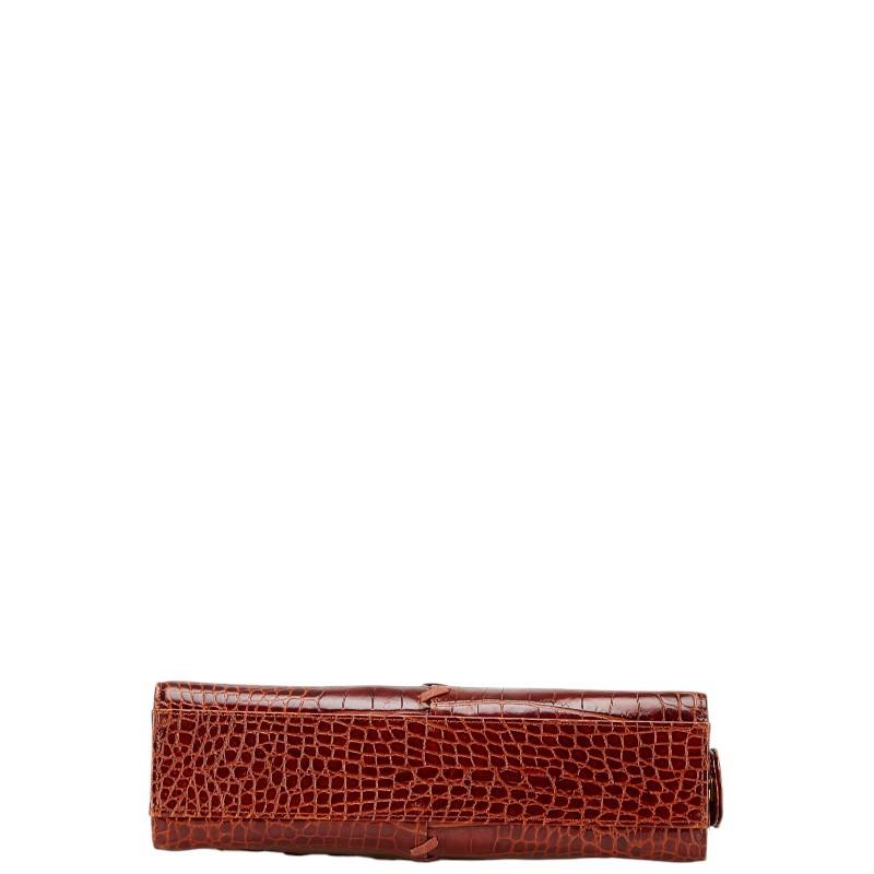 Saint Laurent Hand Bag Tote Purse Leather Brown Authentic