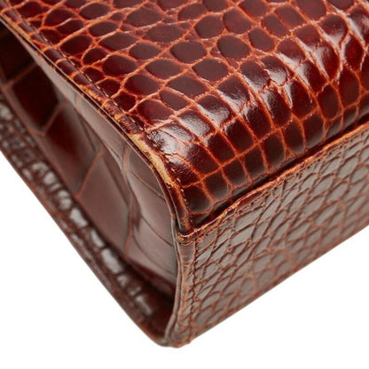 Saint Laurent Hand Bag Tote Purse Leather Brown Authentic