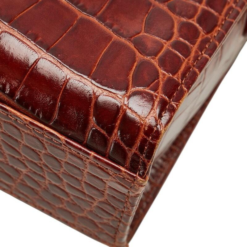 Saint Laurent Hand Bag Tote Purse Leather Brown Authentic