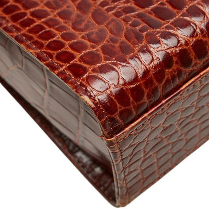 Saint Laurent Hand Bag Tote Purse Leather Brown Authentic