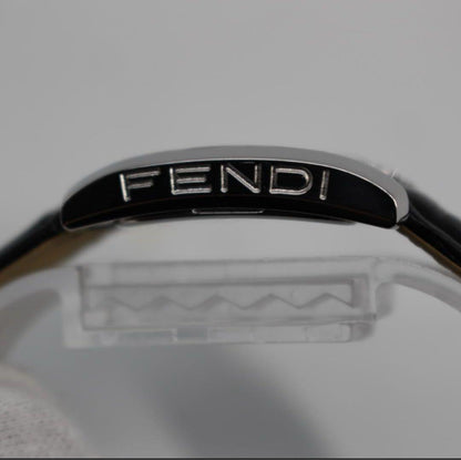 FENDI Quartz Watch Wristwatch Logo Black Silver Women's Authentic