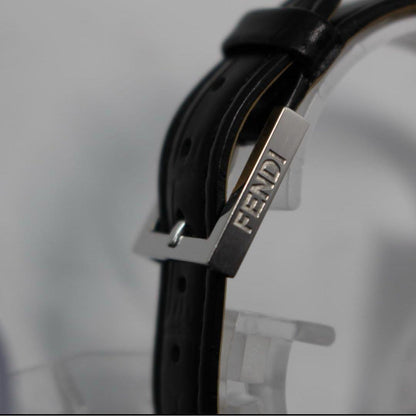 FENDI Quartz Watch Wristwatch Logo Black Silver Women's Authentic