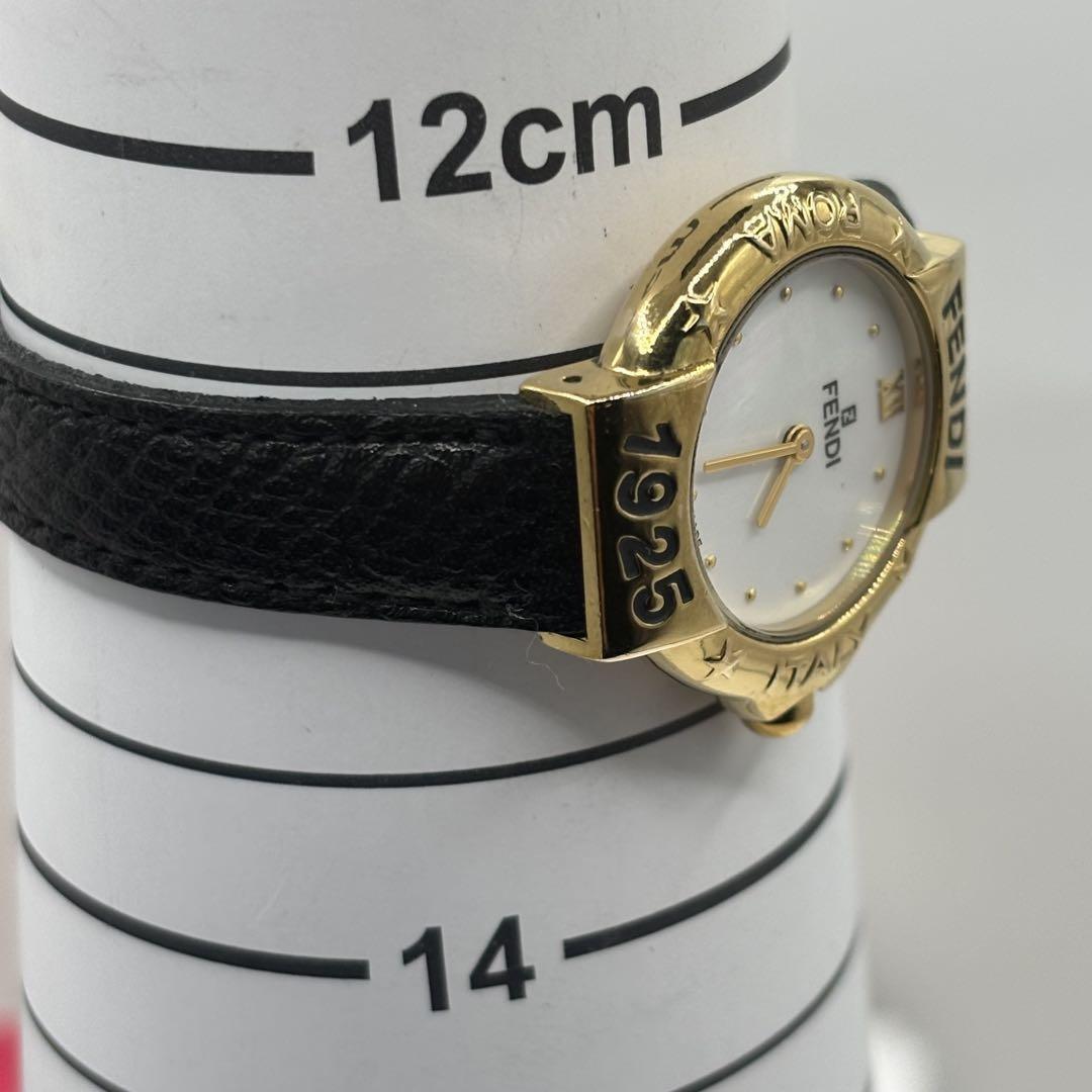 FENDI 430L Quartz Watch Wristwatch FF Logo Gold Black Women's Authentic