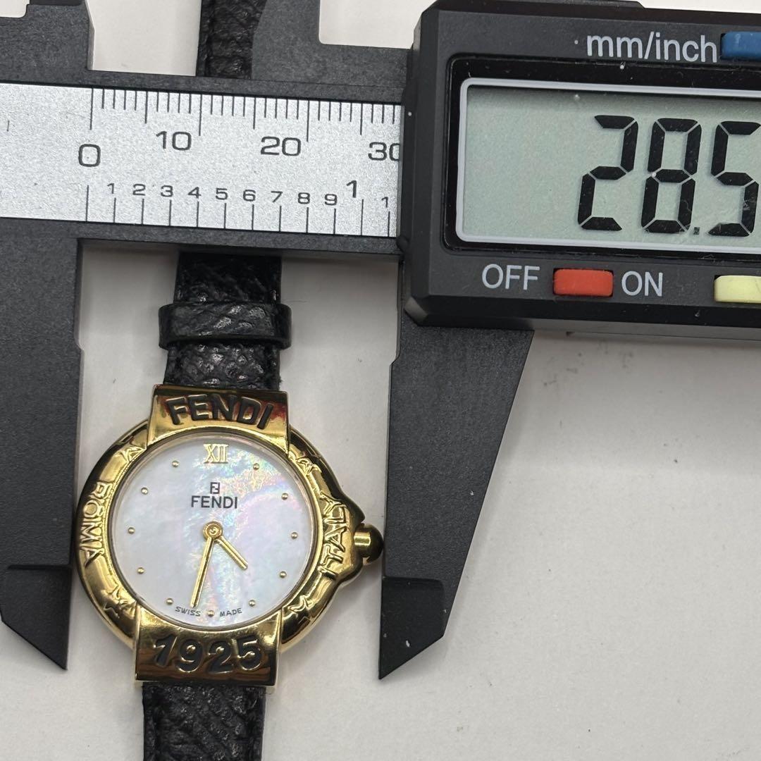 FENDI 430L Quartz Watch Wristwatch FF Logo Gold Black Women's Authentic