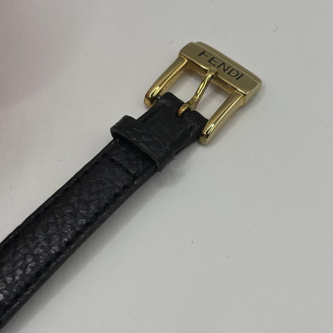 FENDI 430L Quartz Watch Wristwatch FF Logo Gold Black Women's Authentic
