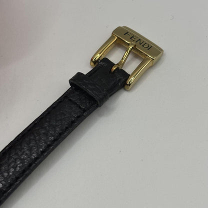 FENDI 430L Quartz Watch Wristwatch FF Logo Gold Black Women's Authentic