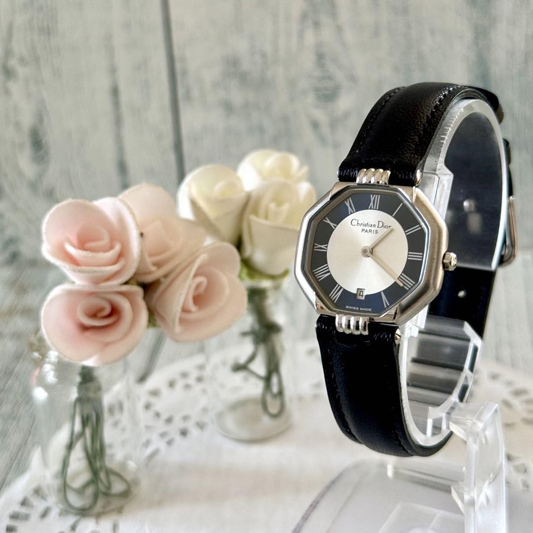 Christian Dior Quartz Watch Wristwatch Logo Silver Women's Authentic