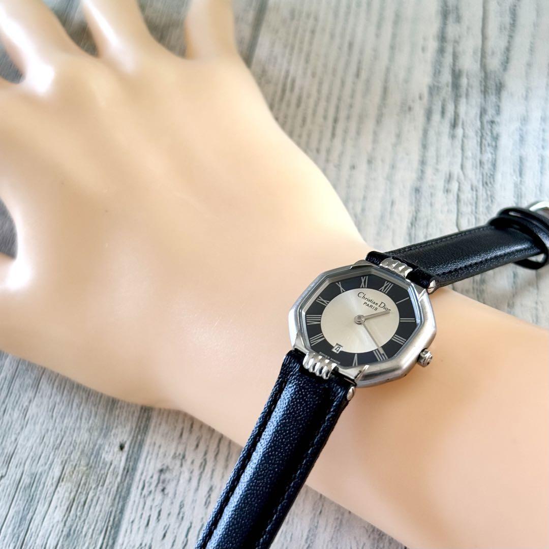 Christian Dior Quartz Watch Wristwatch Logo Silver Women's Authentic