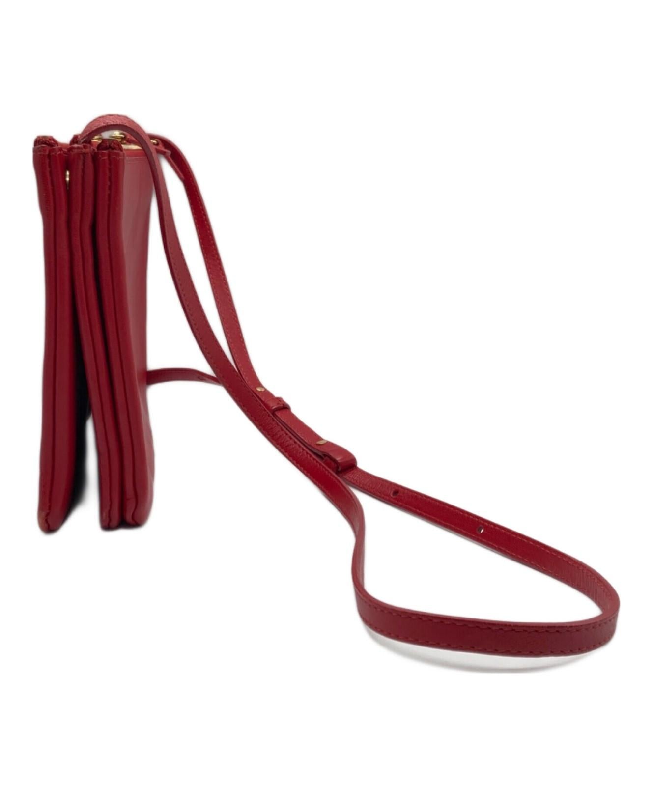 CELINE Shoulder Bag Purse Red Authentic