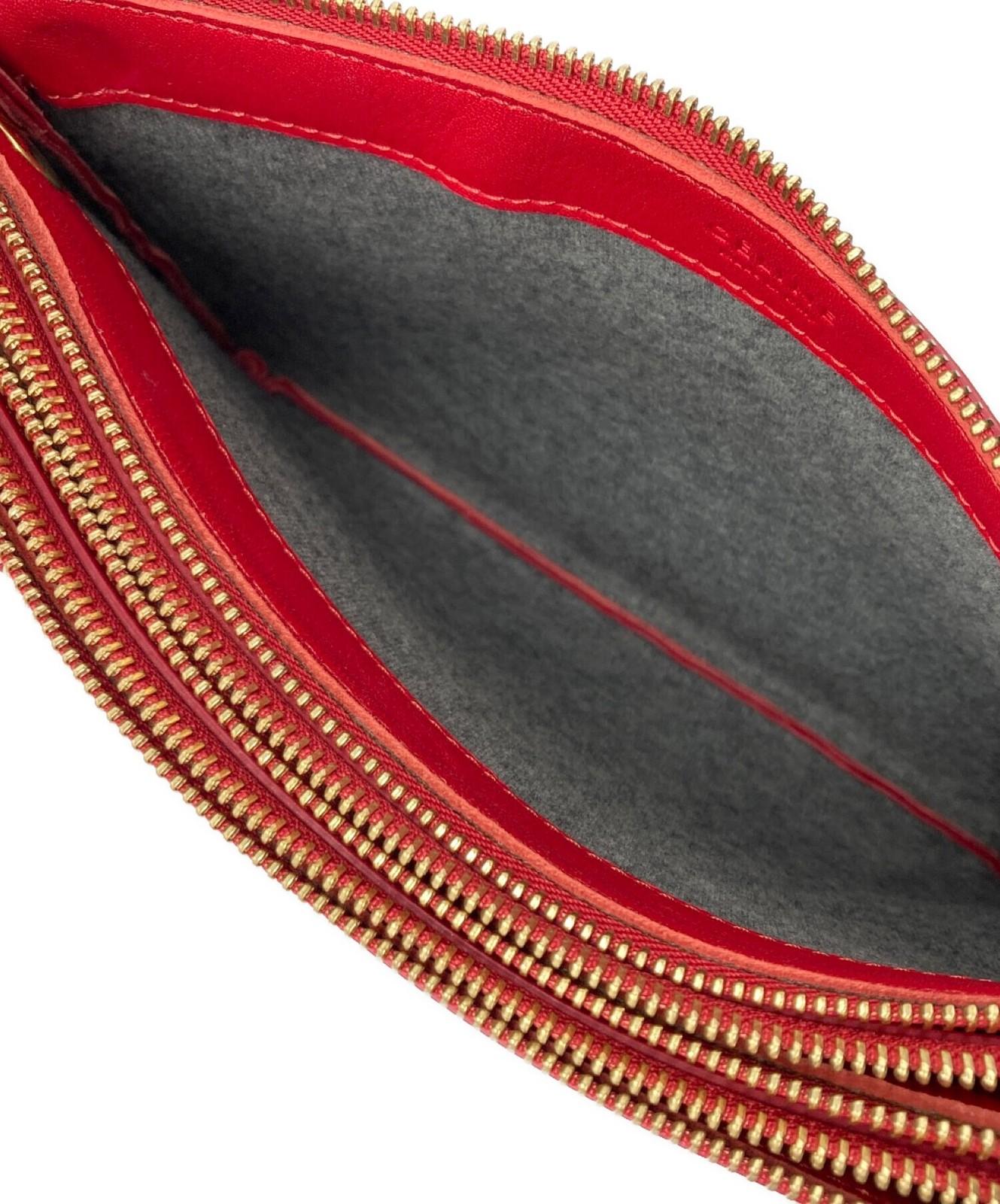 CELINE Shoulder Bag Purse Red Authentic