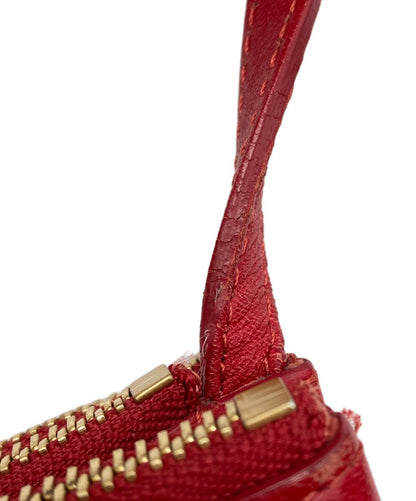 CELINE Shoulder Bag Purse Red Authentic