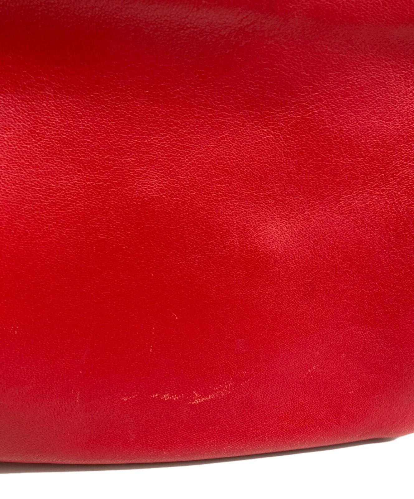 CELINE Shoulder Bag Purse Red Authentic