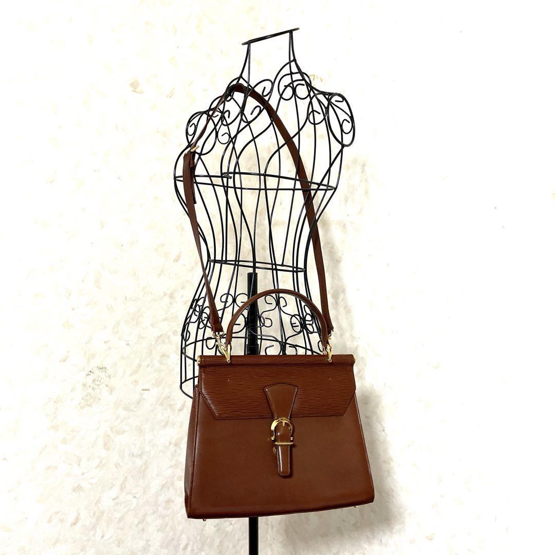 Valentino Garavani Shoulder Bag Purse 2way Leather Brown Authentic