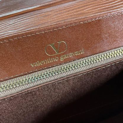 Valentino Garavani Shoulder Bag Purse 2way Leather Brown Authentic