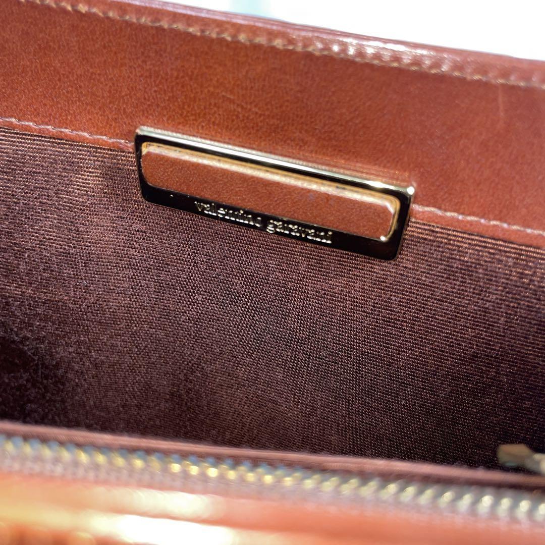 Valentino Garavani Shoulder Bag Purse 2way Leather Brown Authentic