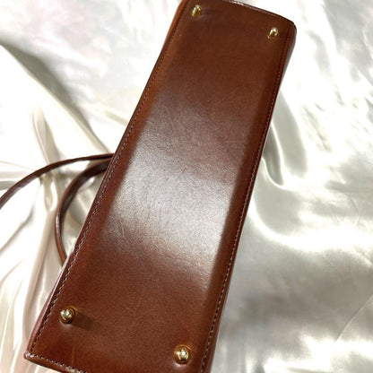 Valentino Garavani Shoulder Bag Purse 2way Leather Brown Authentic