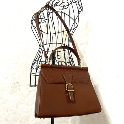 Valentino Garavani Shoulder Bag Purse 2way Leather Brown Authentic