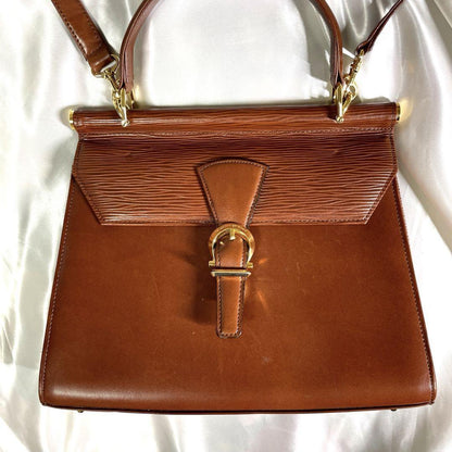 Valentino Garavani Shoulder Bag Purse 2way Leather Brown Authentic