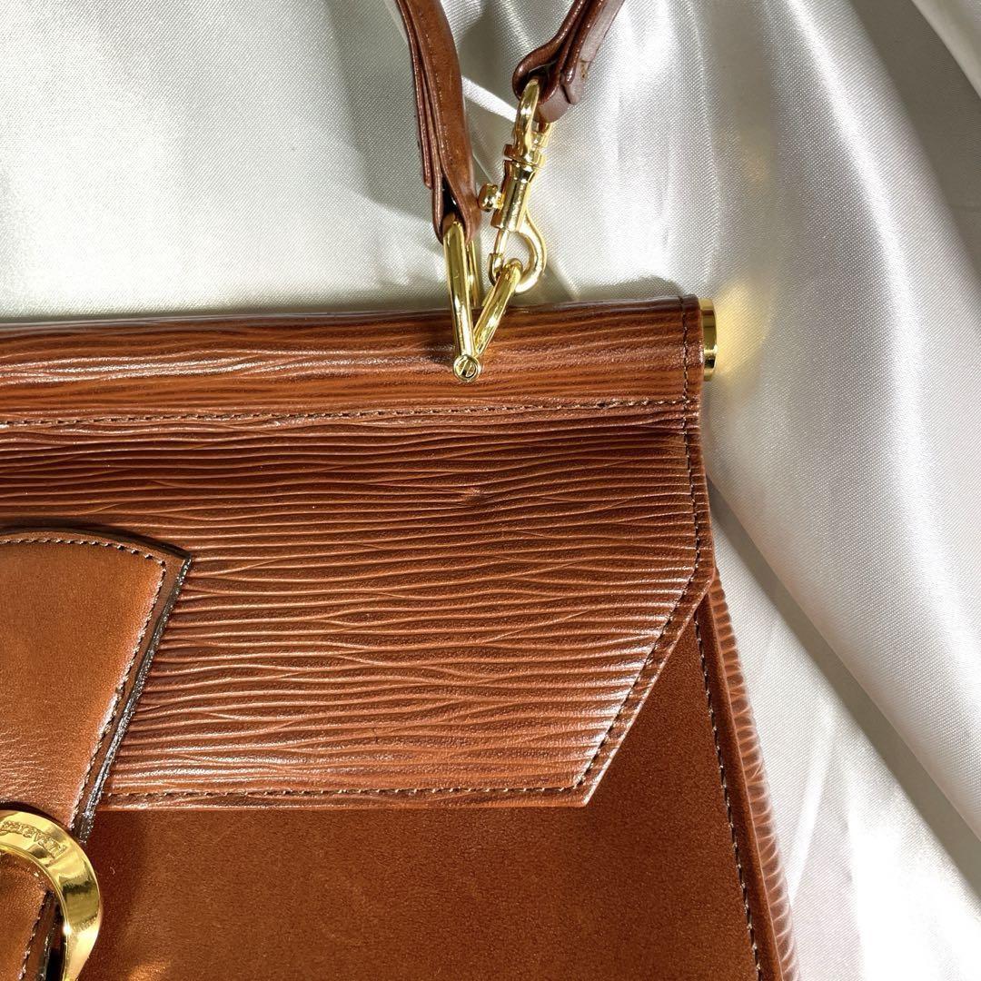 Valentino Garavani Shoulder Bag Purse 2way Leather Brown Authentic