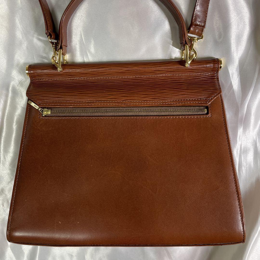 Valentino Garavani Shoulder Bag Purse 2way Leather Brown Authentic