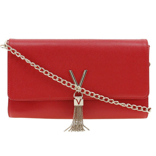 MARIO VALENTINO Shoulder Bag Purse 2way Leather Red Authentic