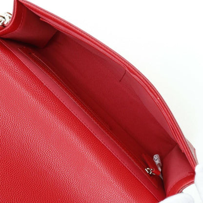 MARIO VALENTINO Shoulder Bag Purse 2way Leather Red Authentic