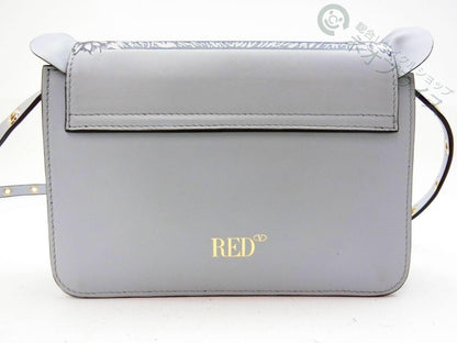 Valentino Shoulder Bag Purse Leather Light Gray Authentic