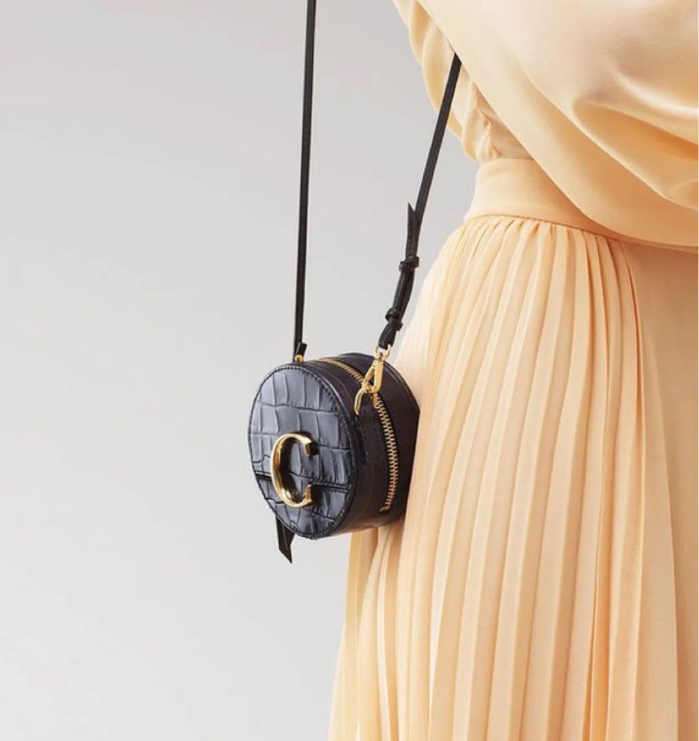 Chloe Shoulder Bag Purse Mini Bag Pouch Navy Authentic